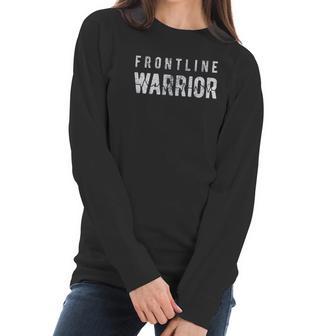 Frontline Warrior Funny Nurse Doctor Social Distancing Women Long Sleeve Tshirt | Favorety CA