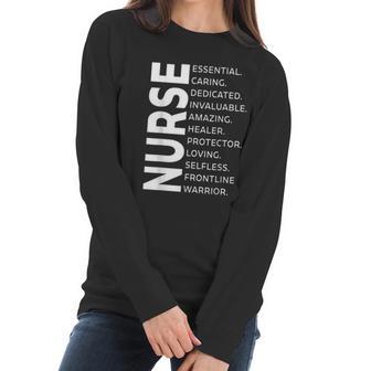 Frontline Warrior Nurse Essential Worker Graphic Design Printed Casual Daily Basic Women Long Sleeve Tshirt | Favorety UK