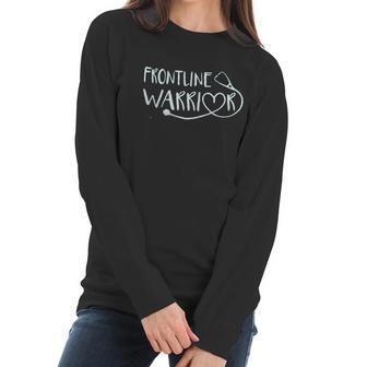 Frontline Warrior Nurse Hero Graphic Women Long Sleeve Tshirt | Favorety