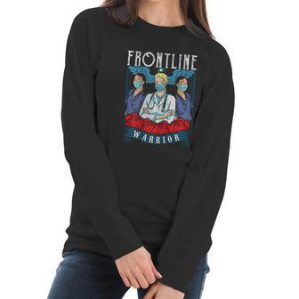 Frontline Warrior Proud Hero Nurse Superhero Gift Women Long Sleeve Tshirt | Favorety DE