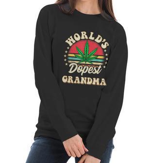 Funny 420 Weed Pot Vintage Matching Worlds Dopest Grandma Women Long Sleeve Tshirt | Favorety DE