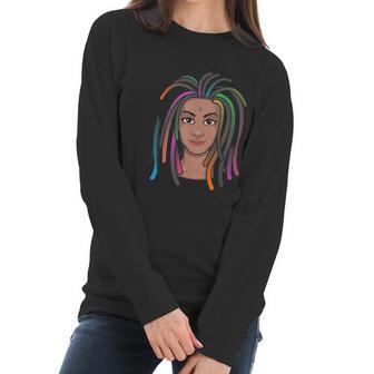 Funny Afro Radiant Black Woman With Dreadlocks Gift Women Women Long Sleeve Tshirt | Favorety DE