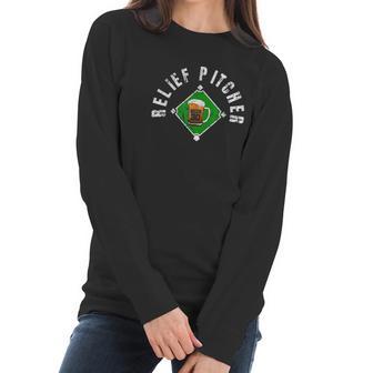 Funny Beer Baseball Gift Relief Pitcher Beer 30 Women Long Sleeve Tshirt | Favorety