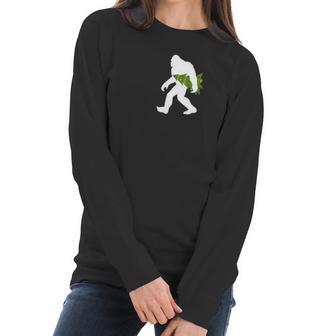 Funny Bigfoot Abominable Snowman Christmas Tree Gift Women Long Sleeve Tshirt | Favorety