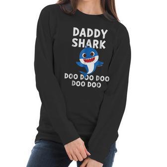 Funny Daddy Shark Doo Doo Best Christmas Gifts For Dad Women Long Sleeve Tshirt | Favorety AU