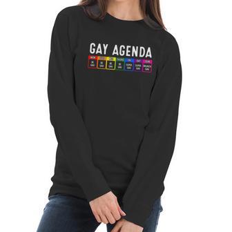 Funny Gay Gift For Women Men Lgbt Pride Feminist Agenda Homo Cute Gift Women Long Sleeve Tshirt | Favorety