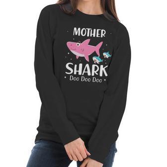 Funny Mother Pink Shark Doo Doo Doo Women Long Sleeve Tshirt | Favorety DE