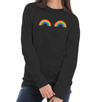 Gay Les Pride Rainbow Boobs Shirt Lgbt Gay Pride Gift Graphic Design Printed Casual Daily Basic Women Long Sleeve Tshirt | Favorety CA