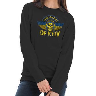 The Ghost Of Kyiv Support Ukraine Free Ukrainian Men Women T-Shirt Graphic Print Casual Unisex Tee Women Long Sleeve Tshirt | Favorety AU