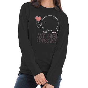 My Gigi Loves Me Grandchild Gift Infant Creeper Women Long Sleeve Tshirt | Favorety UK