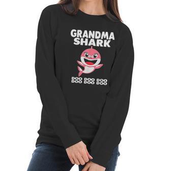 Grandma Shark Doo Doo Grandpa Mommy Daddy Women Long Sleeve Tshirt | Favorety AU