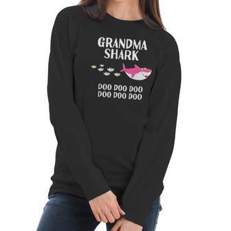 Grandma Shark Doo Doo Grandma Mothers Day Women Long Sleeve Tshirt | Favorety CA