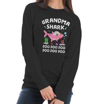 Grandma Shark Funny Mothers Day And Shark Lover Gift Women Long Sleeve Tshirt | Favorety CA