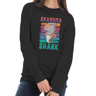 Grandma Shark Funny Retro Vintage Grandmother Women Long Sleeve Tshirt | Favorety CA