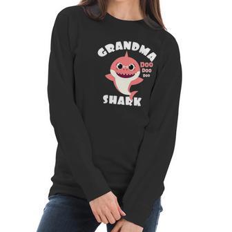 Grandma Shark Gift Shark Baby Cute Design Family Set Women Long Sleeve Tshirt | Favorety CA