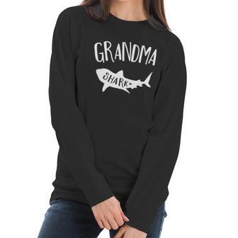 Grandma Shark Mothers Day Birthday Women Long Sleeve Tshirt | Favorety AU