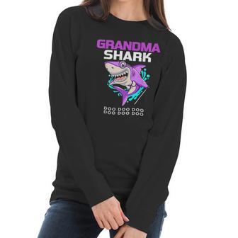 Grandma Shark Mothers Day Gift From Husband Son Women Long Sleeve Tshirt | Favorety UK