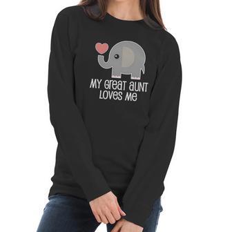 Great Aunt Loves Me Elephant Infant Creeper Women Long Sleeve Tshirt | Favorety CA