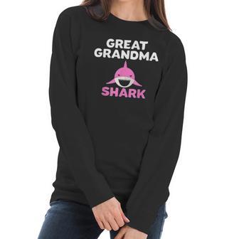 Great Grandma Shark Cute Grandmother Grandparent Gift Women Long Sleeve Tshirt | Favorety DE