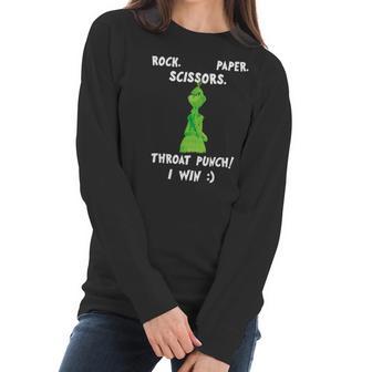 Grinch Funny Win Christmas Rock Paper Scissors Women Long Sleeve Tshirt | Favorety AU