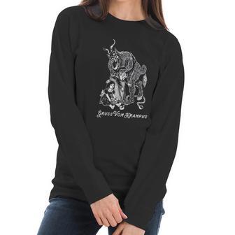 Gruss Vom Krampus Greetings From Christmas Demon Women Long Sleeve Tshirt | Favorety CA