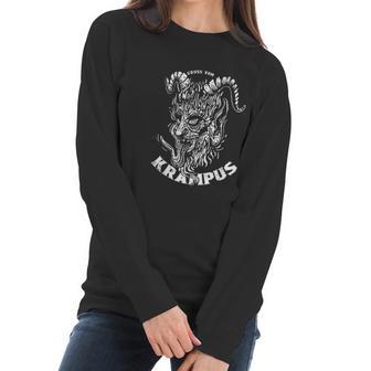 Gruss Vom Krampus Greetings From Ugly Christmas Demon Devil Women Long Sleeve Tshirt | Favorety CA