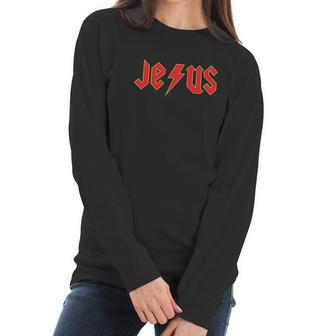 Gseagle Acdc Jesus Graphic Women Long Sleeve Tshirt | Favorety UK