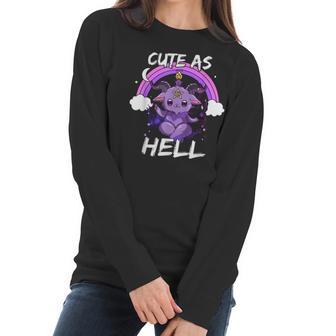 Halloween Baphomet Satan As Hell Pastel Goth Raglan Men Women T-Shirt Graphic Print Casual Unisex Tee Women Long Sleeve Tshirt | Favorety UK