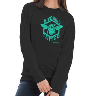 Hive Mind Tattoo Bee Logo Women Long Sleeve Tshirt | Favorety UK