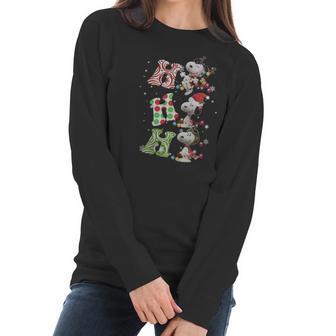 Ho Ho Ho Santa Snoopy Christmas Shirt Women Long Sleeve Tshirt | Favorety DE