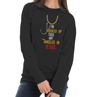 Hooked Tied And Tangled In Jesus Women Long Sleeve Tshirt | Favorety