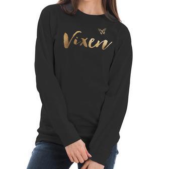 Womens Hotwife Vixen And Butterfly In Gold Women Long Sleeve Tshirt | Favorety CA