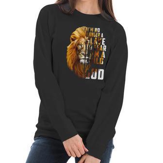 I’M No Longer A Slave To Fear Child Of God Lion Shirt Women Long Sleeve Tshirt | Favorety