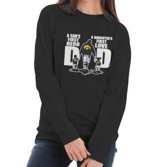 Iowa Hawkeyes Dad A Son’S First Hero A Daughter’S First Love Women Long Sleeve Tshirt | Favorety AU