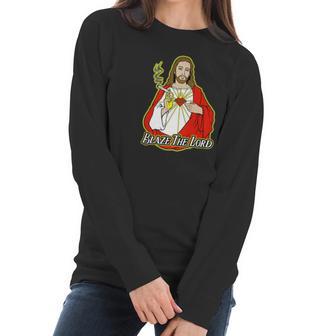 Jesus Blaze The Lord Marijuana Women Long Sleeve Tshirt | Favorety UK