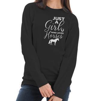 Just A Girl Who Loves Horses Equine Bareback Women Long Sleeve Tshirt | Favorety