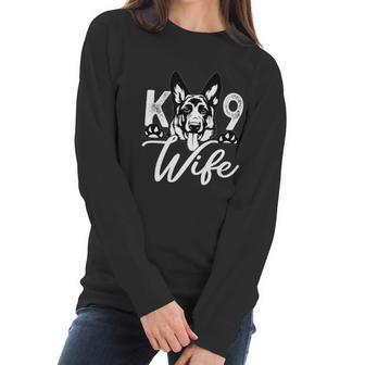 K9 Unit Police Officer Wife Gift German Shepherd Graphic Design Printed Casual Daily Basic Women Long Sleeve Tshirt | Favorety DE