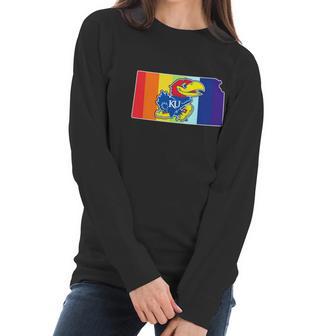 Kansas Jayhawks Rainbow Women Long Sleeve Tshirt | Favorety UK