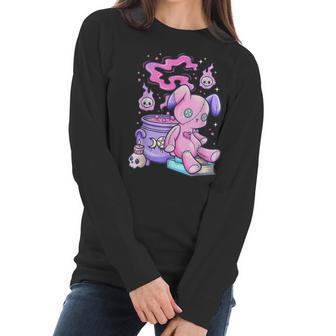 Kawaii Pastel Goth Cute Creepy Witchy Bear V3 Men Women T-Shirt Graphic Print Casual Unisex Tee Women Long Sleeve Tshirt | Favorety