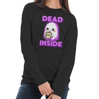 Kawaii Pastel Goth Dead Inside Coffee Lover Otaku Women Long Sleeve Tshirt | Favorety