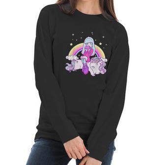 Kawaii Pastel Goth Rainbow Unicorn Cute Girl Women Long Sleeve Tshirt | Favorety UK