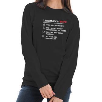 Lineman Wife American Electrician Cable Women Long Sleeve Tshirt | Favorety AU