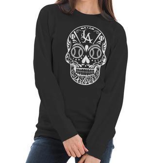 Los Angeles Sugar Skull Day Of The Dead Cinco De Mayo Men Women T-Shirt Graphic Print Casual Unisex Tee Women Long Sleeve Tshirt | Favorety UK