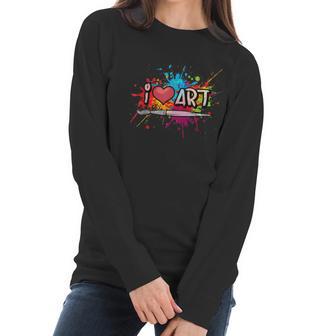 I Love Art Fun Colorful Future Artist And Crafts Christmas Women Long Sleeve Tshirt | Favorety AU