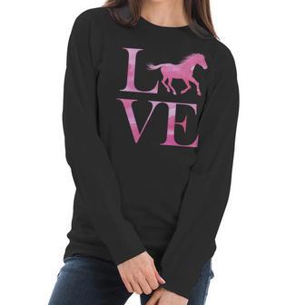 Love Horses Pink Logo Women Long Sleeve Tshirt | Favorety AU