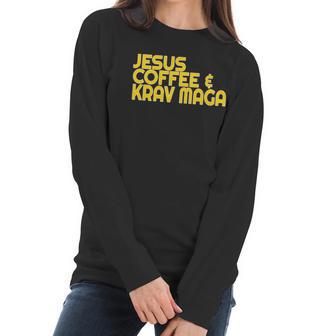 I Love Jesus Coffee Krav Maga Mixed Mma Sparring Tee Women Long Sleeve Tshirt | Favorety AU