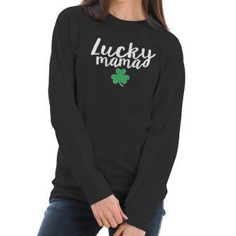 Lucky Mama St Patrick Day Mommy And Me Scoop Neck Women Long Sleeve Tshirt | Favorety