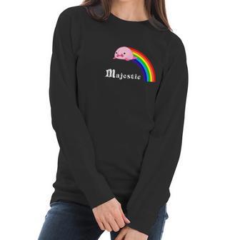 Majestic Blobfish Funny Blobfish Rainbow Tee Women Long Sleeve Tshirt | Favorety CA