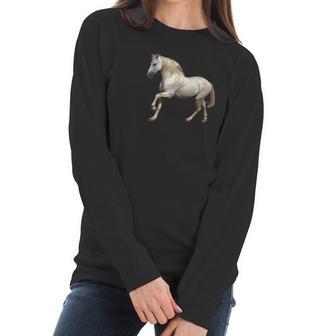 Majestic Wild Horse Stallion Photo Portrait Women Long Sleeve Tshirt | Favorety UK