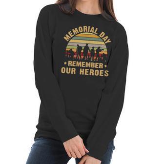 Memorial Day Remember Our Heroes Womens Triblend Scoop Women Long Sleeve Tshirt | Favorety DE